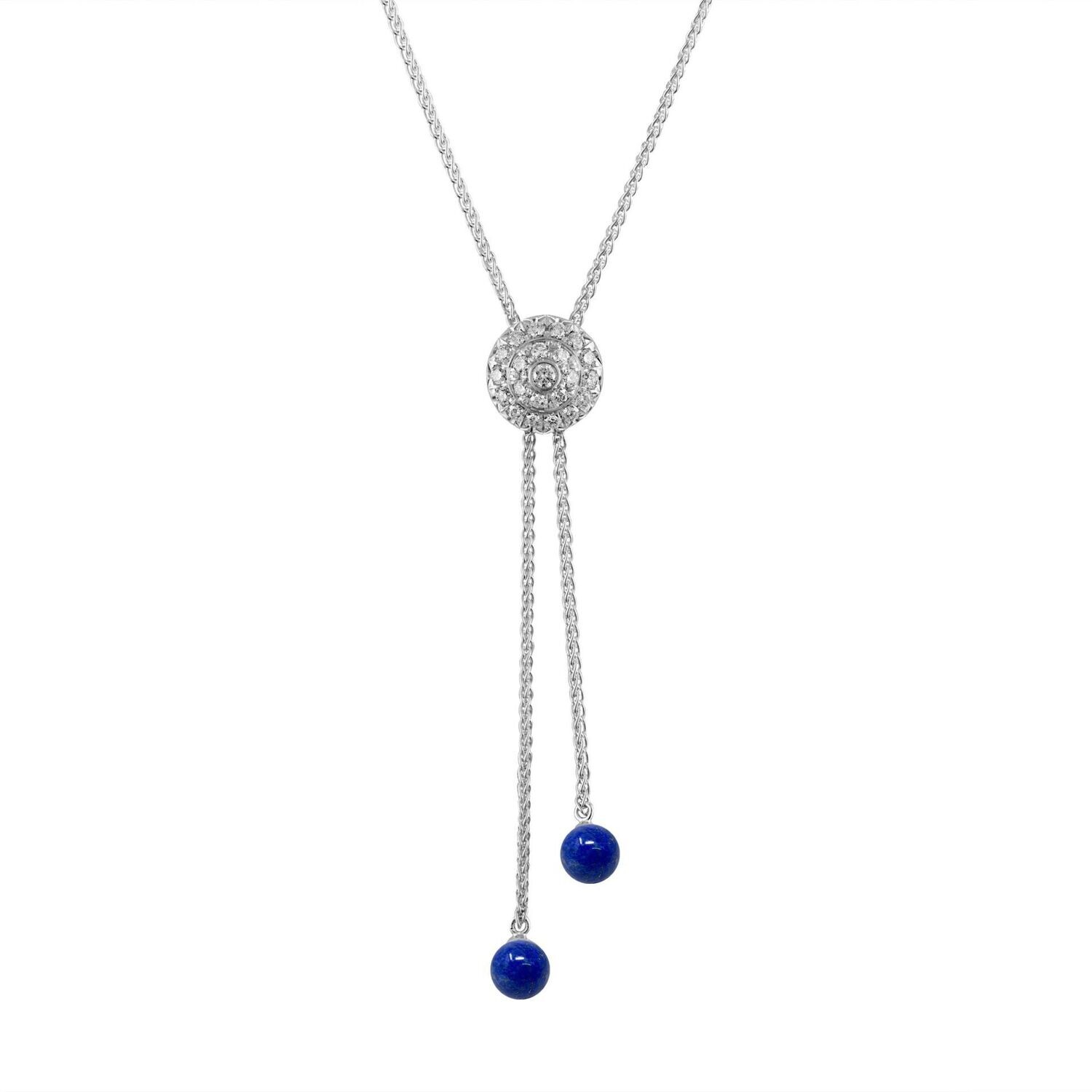 Click Amulet - 18K White Gold with Diamonds & Lapis Lazuli