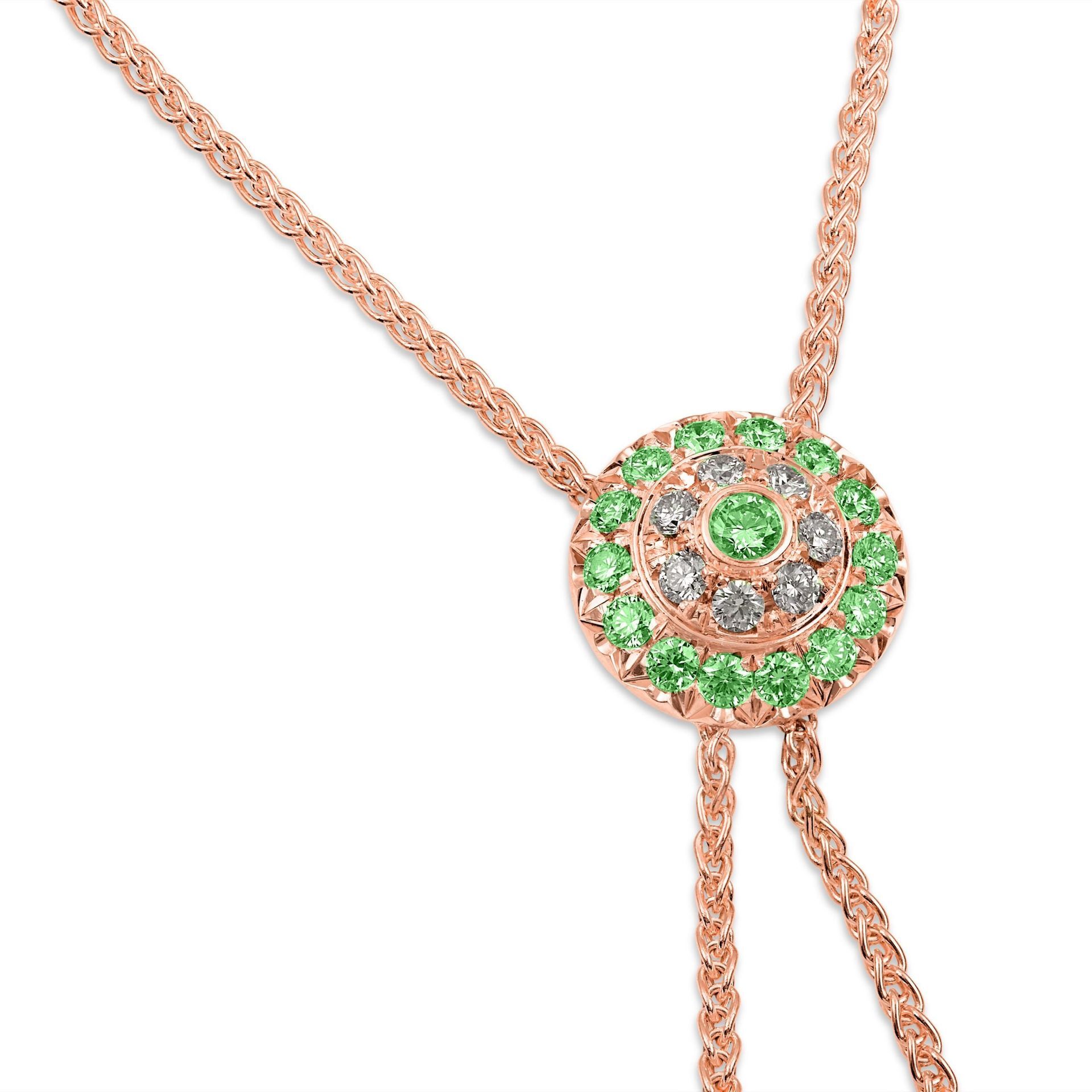 Click Amulet - 18K Rose Gold, Diamonds, Green Sapphires & Lapis Lazuli