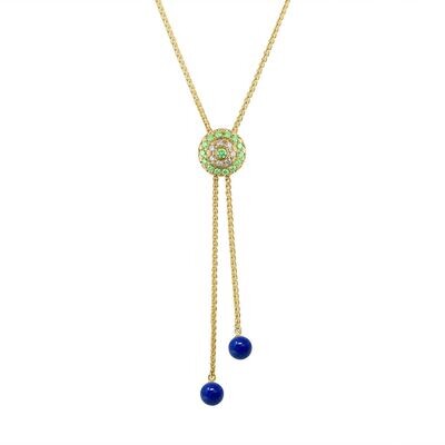 Clique 18K Diamond and Green Sapphire Amulet