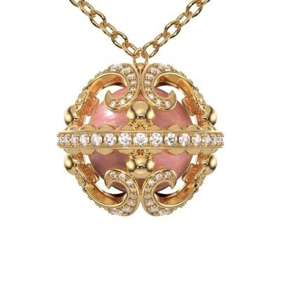 Galaxy Necklace - Pink Pearl & 18K Yellow Gold