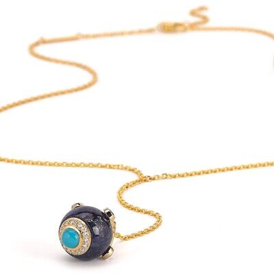 Shooting Stars Necklace - Lapis Lazuli & 18K Yellow Gold