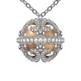 Galaxy Necklace - Yellow Pearl & 18K White Gold