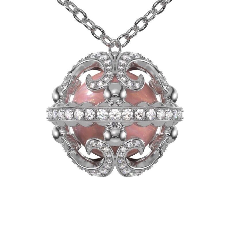 Galaxy Necklace - Pink Pearl & 18K White Gold