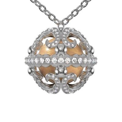 Galaxy Necklace - Yellow Pearl & 18K White Gold
