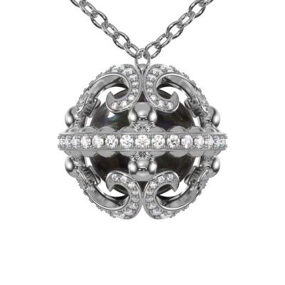 Galaxy Necklace - Black Pearl & 18K White Gold