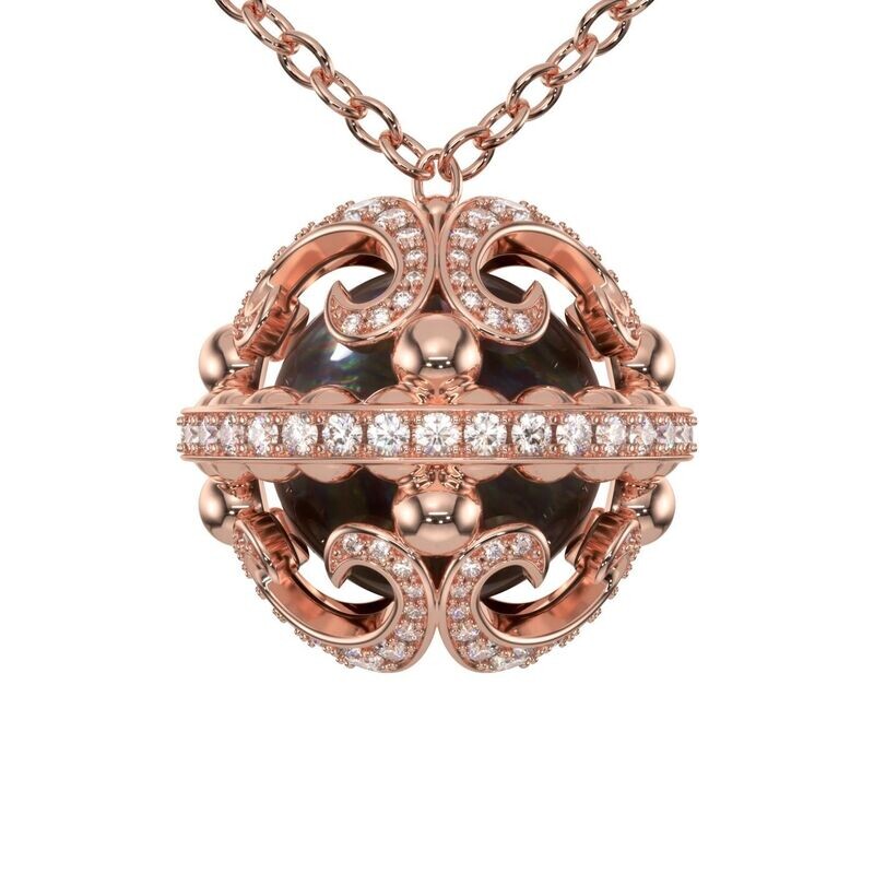 Galaxy Necklace - Black Pearl & 18K Rose Gold