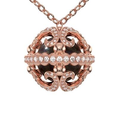 Galaxy Necklace - Black Pearl & 18K Rose Gold