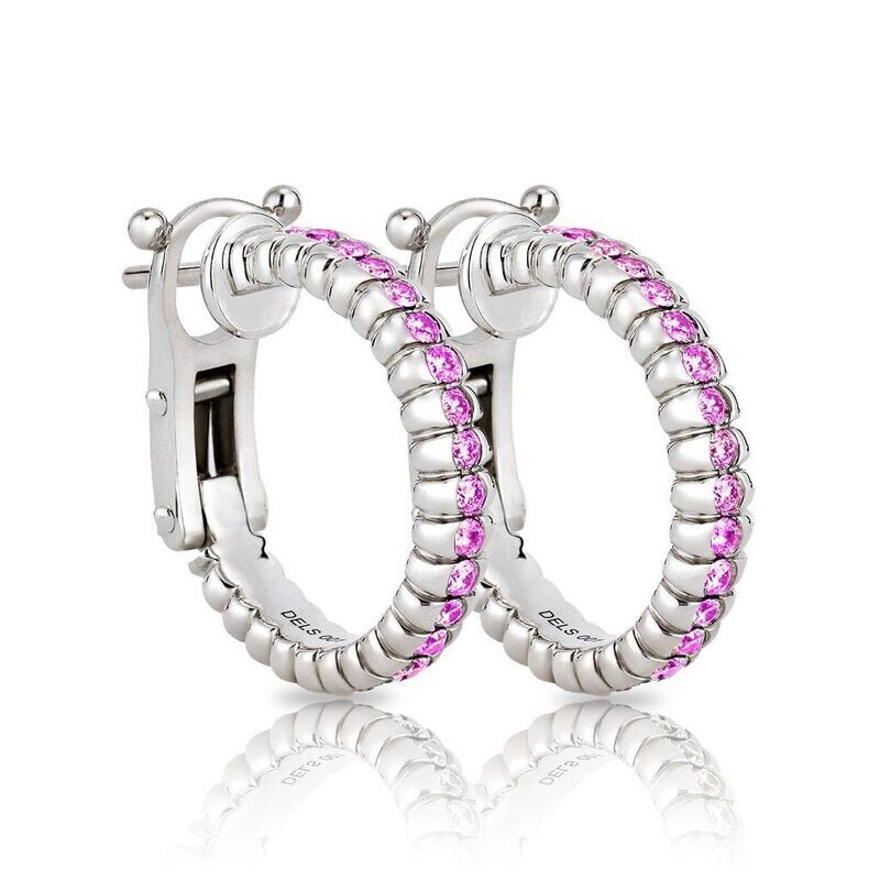 Eternity Earrings with Pink Sapphires