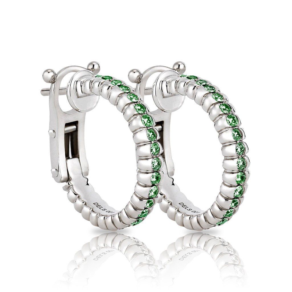 Eternity Earrings  with Green Sapphires