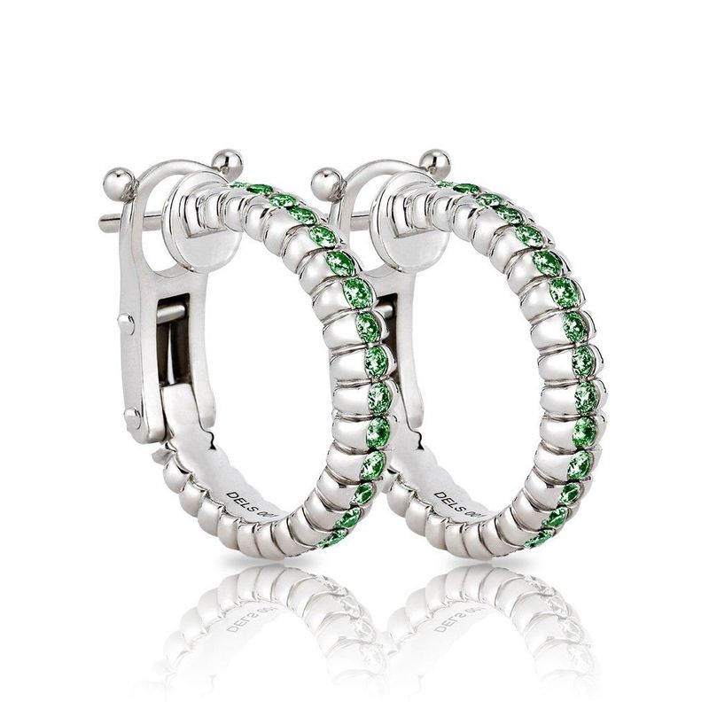 Eternity Earrings  with Green Sapphires