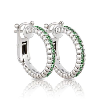 Eternity Earrings  with Green Sapphires