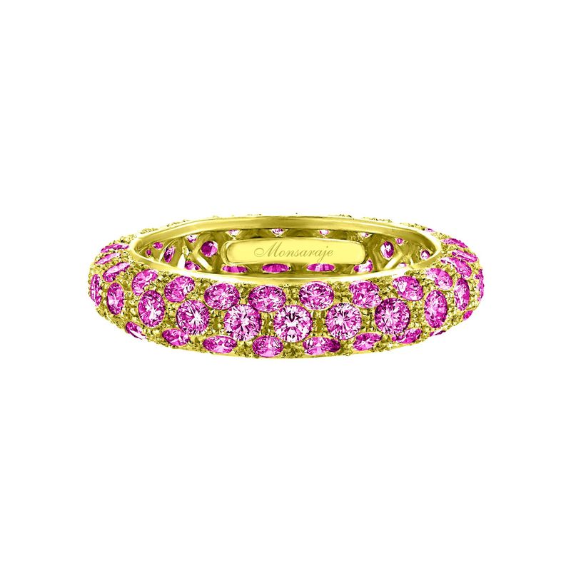 Golden Pink Blossom Band Ring