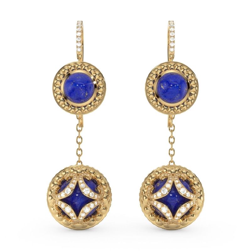 Galaxy Earrings Sculptor with Lapis