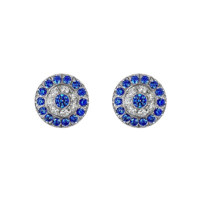 Click Earrings with Blue Sapphires