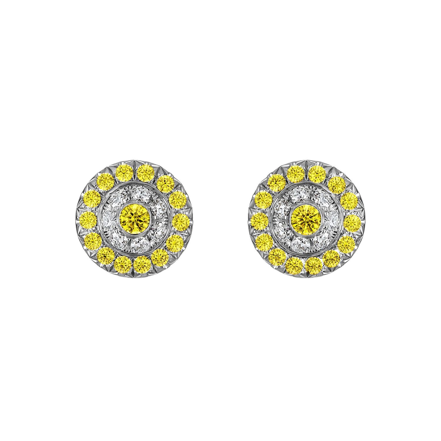Click Earrings with Yellow Sapphires