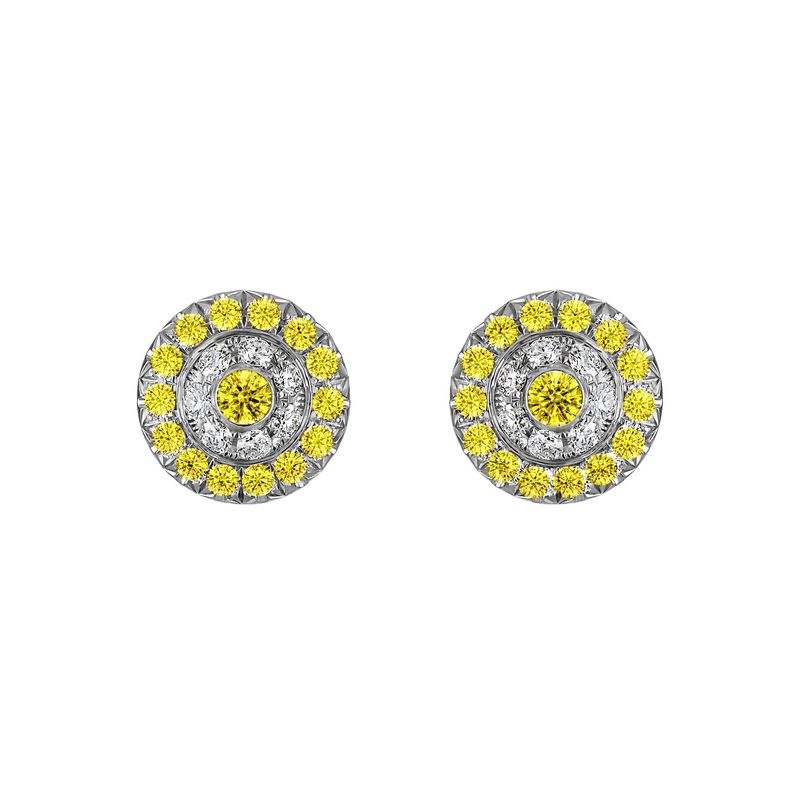 Click Earrings with Yellow Sapphires