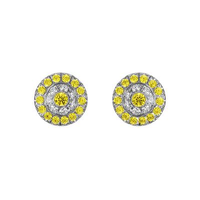 Click Earrings with Yellow Sapphires