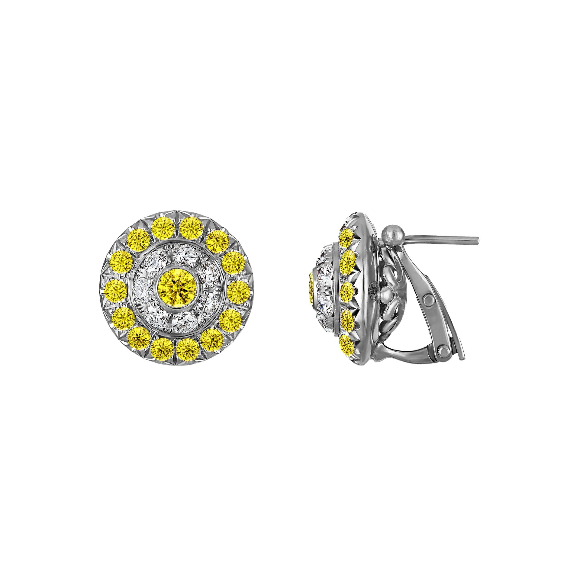 Click Earrings with Yellow Sapphires