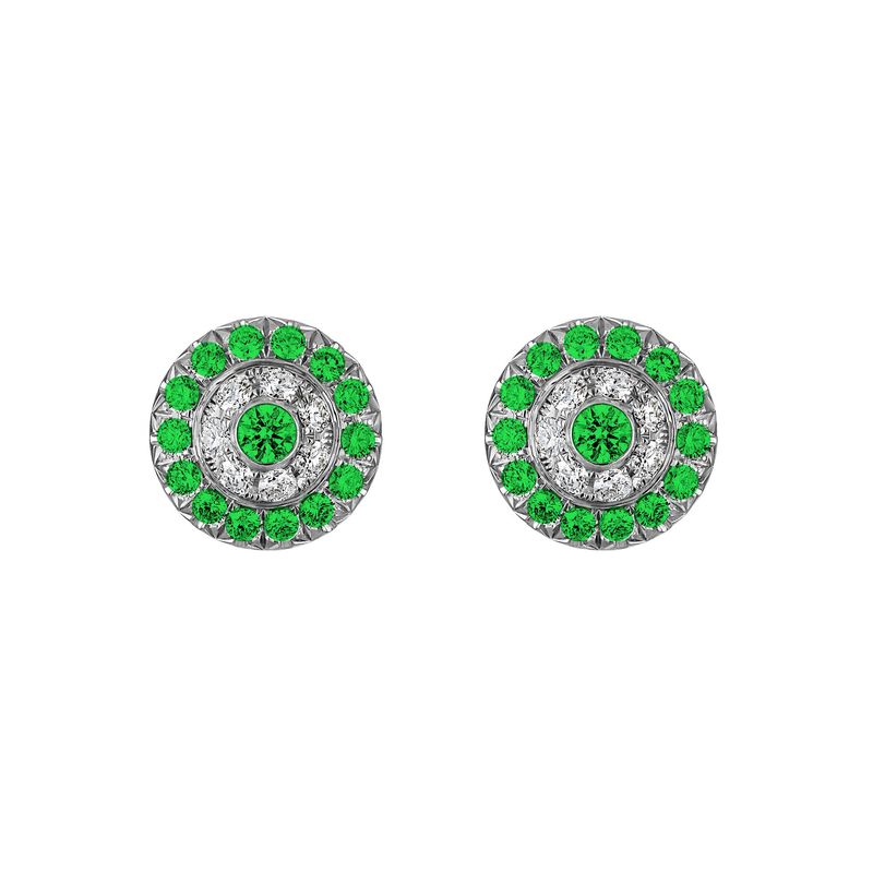 Click Earrings with Green Sapphires