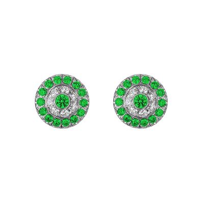 Click Earrings with Green Sapphires