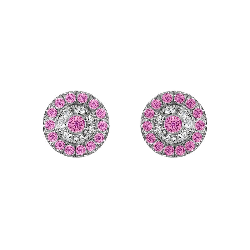 Click Earrings with Pink Sapphires