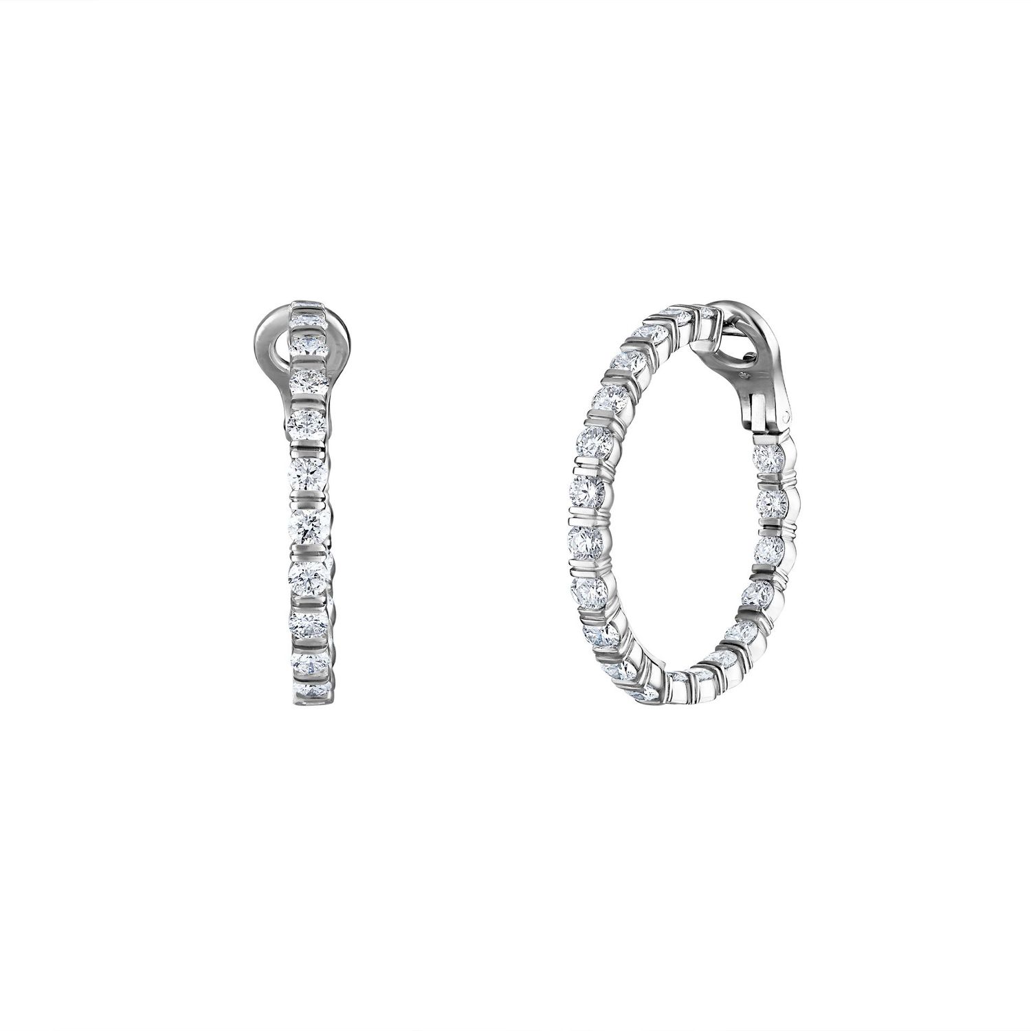 Bloom Hoop Earrings  with Diamonds