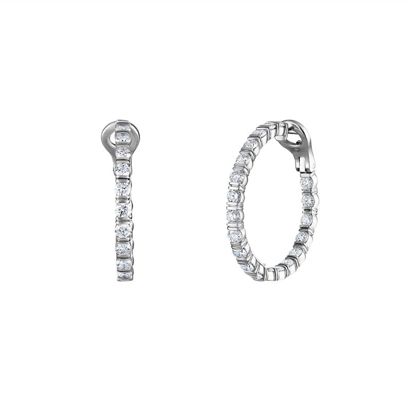 Bloom Hoop Earrings  with Diamonds