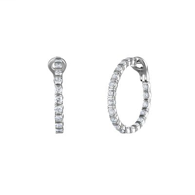 Bloom Hoop Earrings  with Diamonds