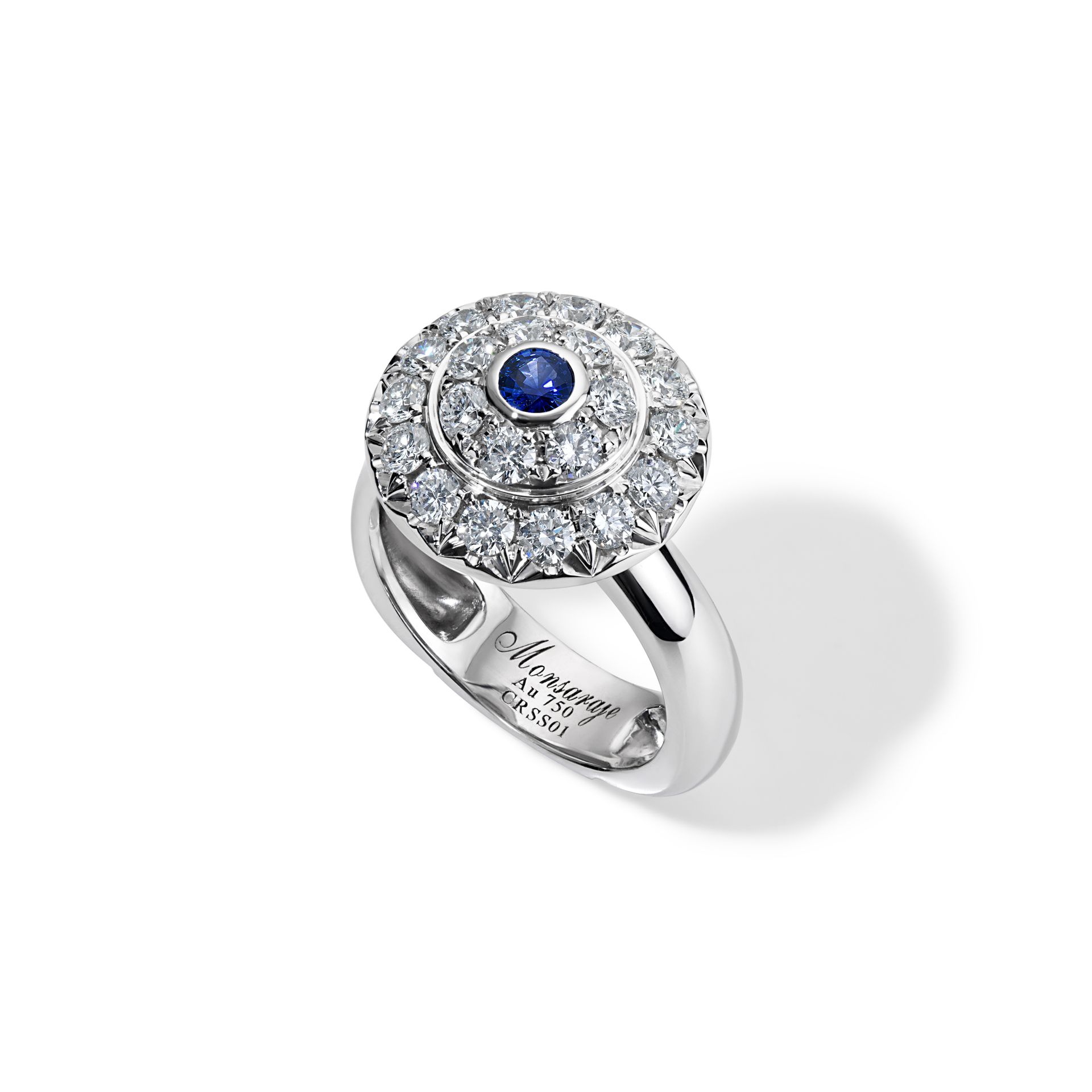 Click Diamond Ring with Blue Sapphire