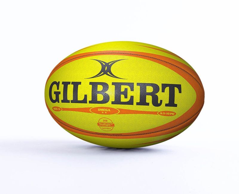 BALÓN RUGBY GILBERT OMEGA MATCH AMARILLO FLUOR TALLA 5