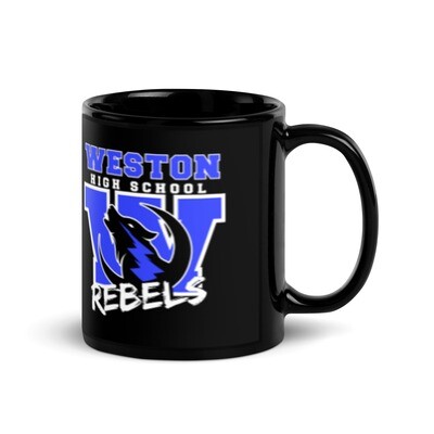 Weston Rebels High School Black Glossy Mug