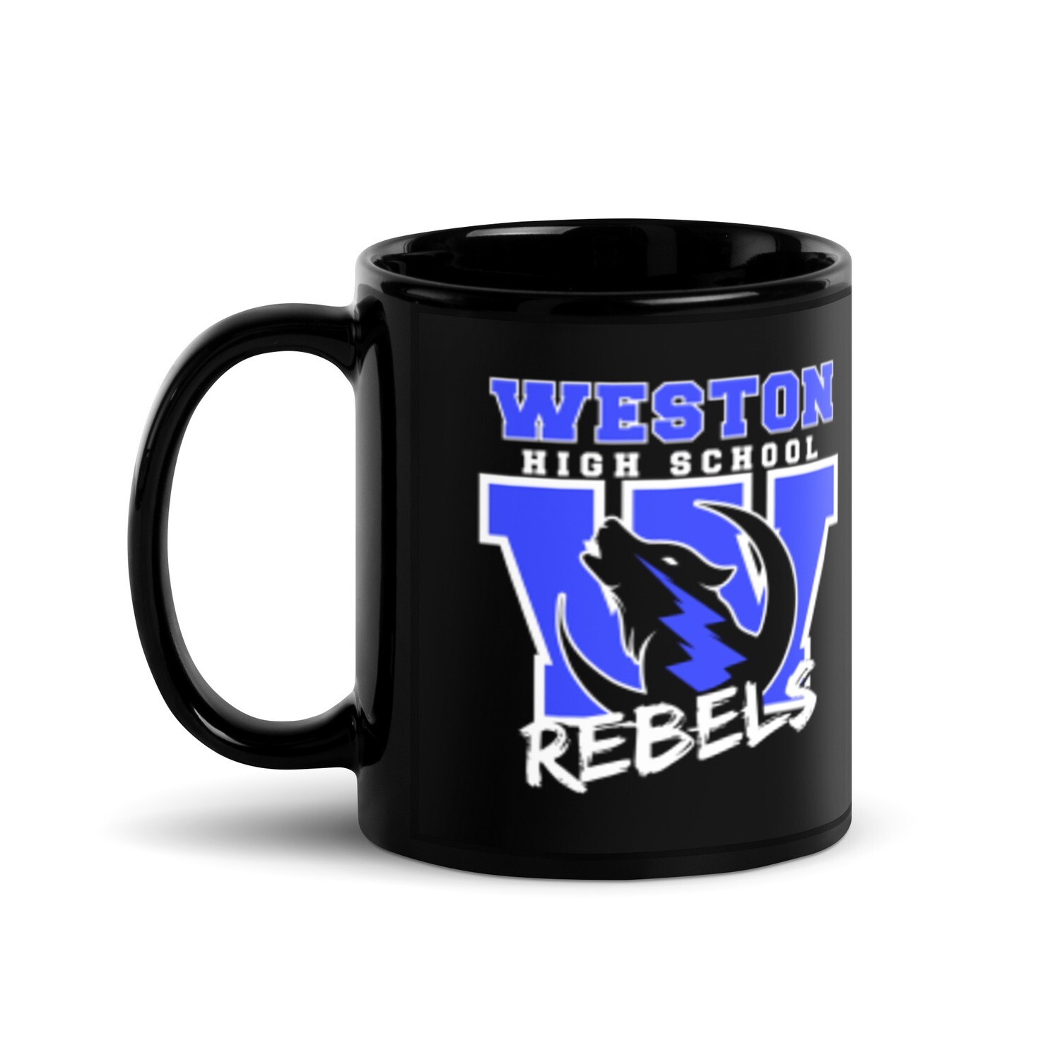 Weston Rebels High School Black Glossy Mug