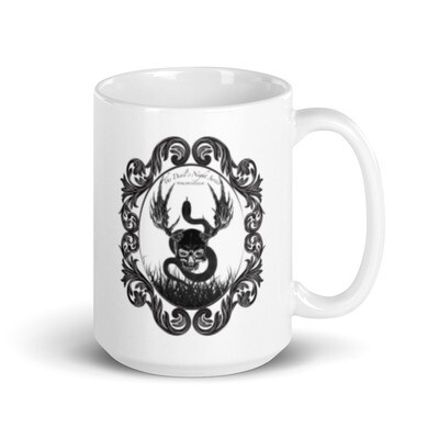 The Devil's Night Logo White glossy mug