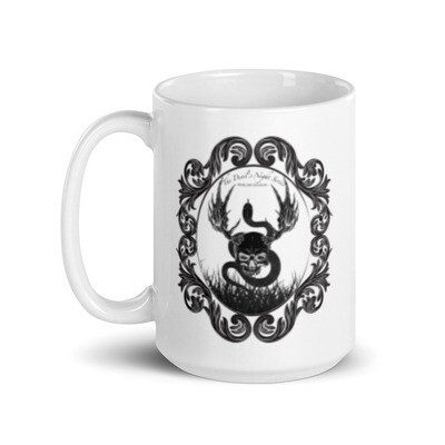 The Devil's Night Logo White glossy mug