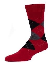 Argyle Socks, Size: Small, Color: Red