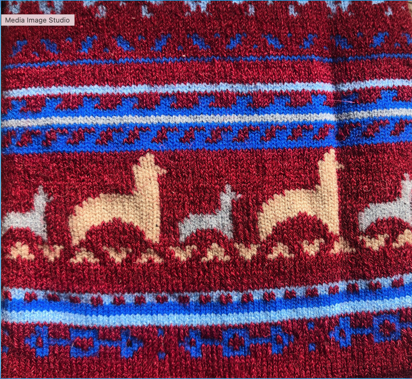 Alpaca Print Sock, Color: Burgundy, Size: sm/med