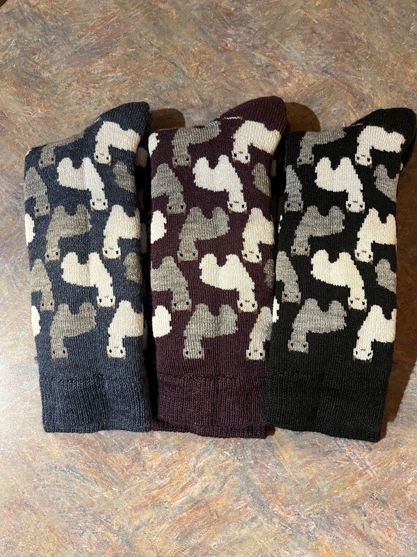 Alpaca Motif Sock