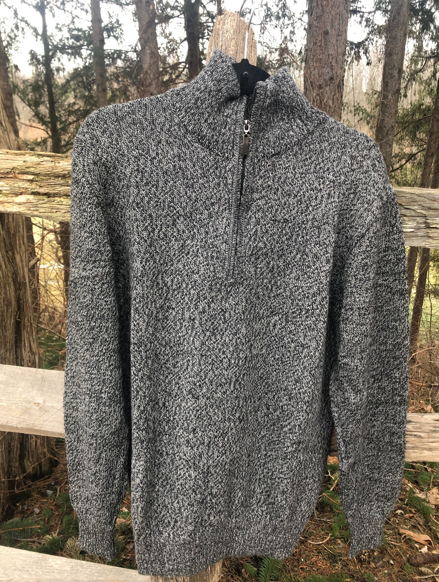 Mens 1/2 Zip Sweater, Size: XXL, Color: Tan Melange