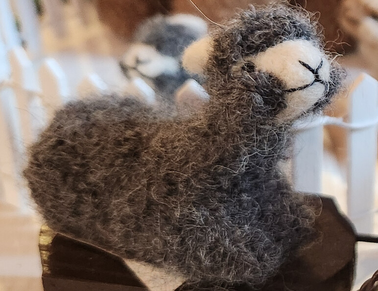Hand Felted Cria, Color: grey