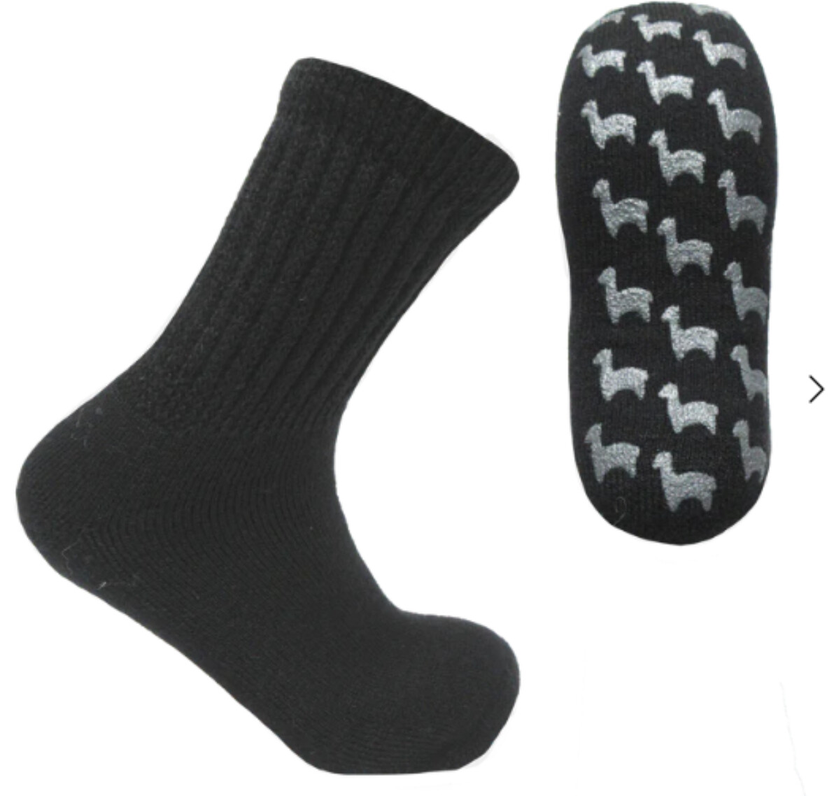 Slipper Sock - Half Crew, Color: Black, Size: lg