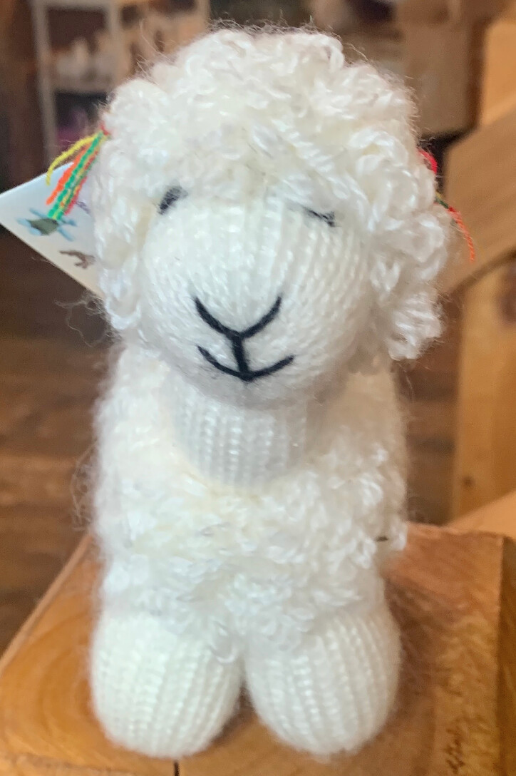 Hand Knitted Alpacas, Color: White