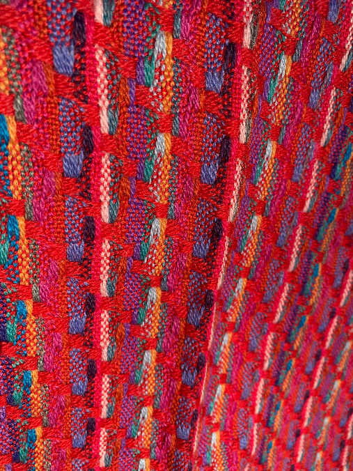Multicolor 100% Baby Alpaca Scarf, Color: Red