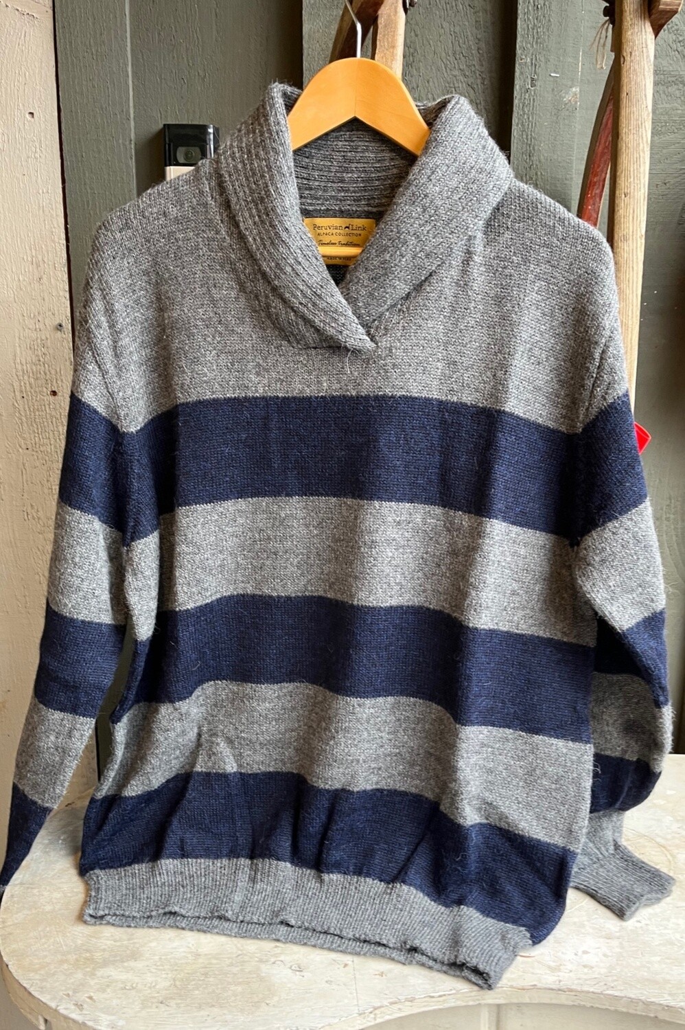 Rugby Pullover Sweater, Color: Stripe, Size: Med