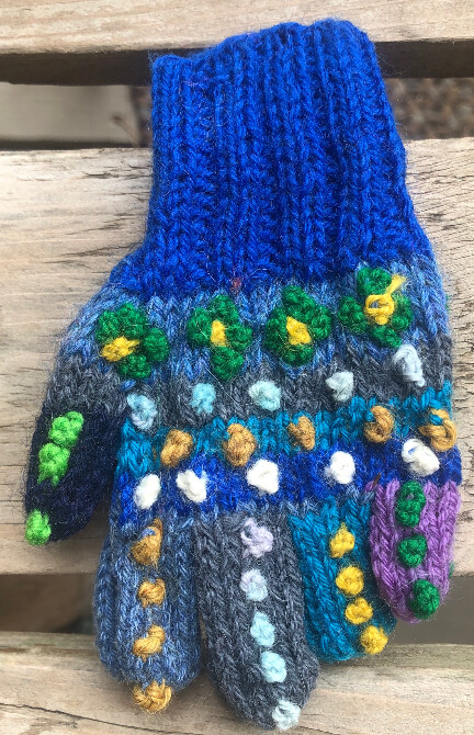 Kids Colorful Gloves, Color: Blue