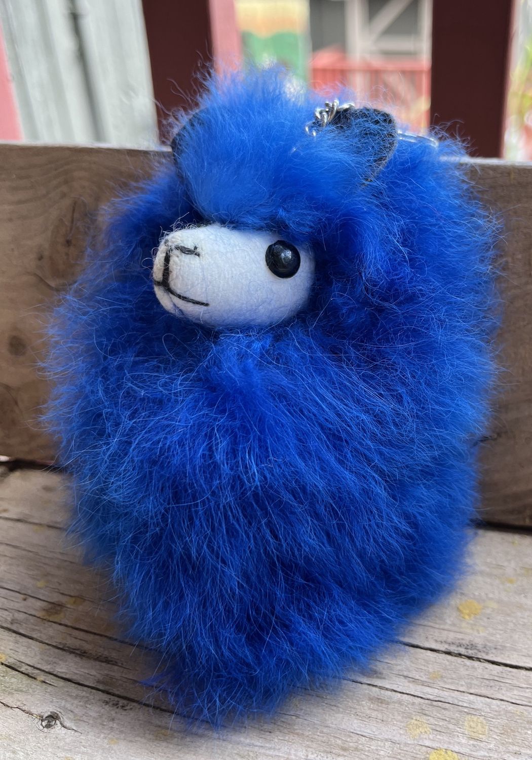 Alpaca Head Keychain, Color: Royal Blue