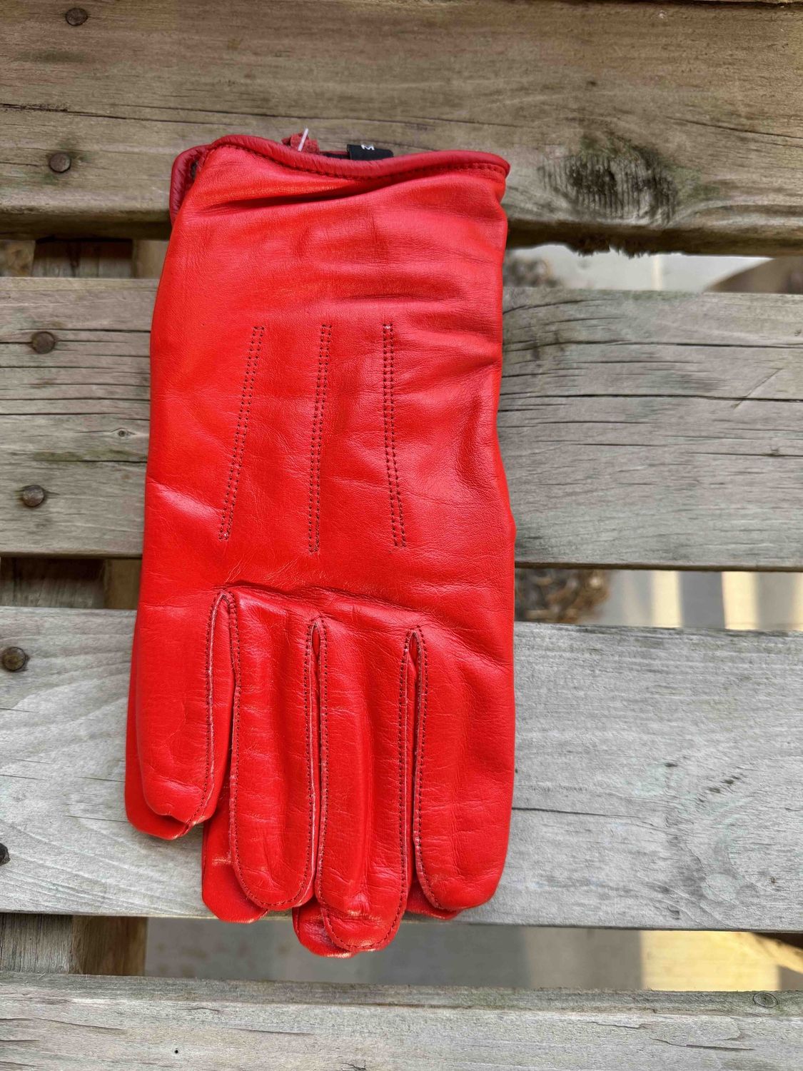 Cowhide Gloves, Size: Small, Color: Red