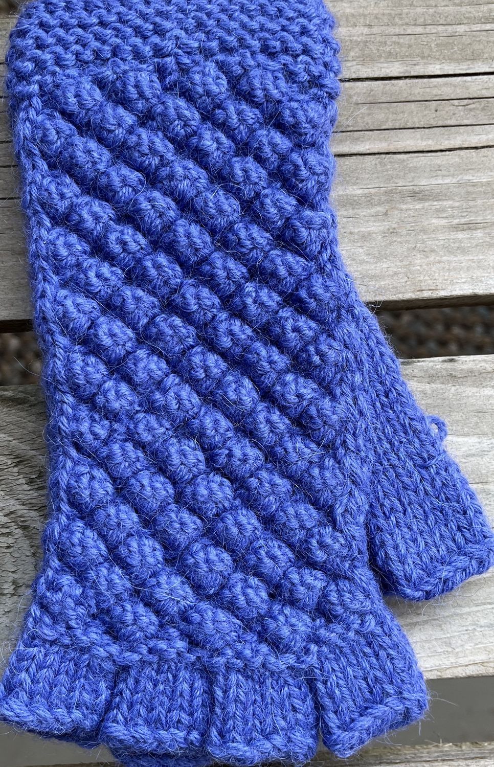 Textured Fingerless Glove, Color: Periwinkle