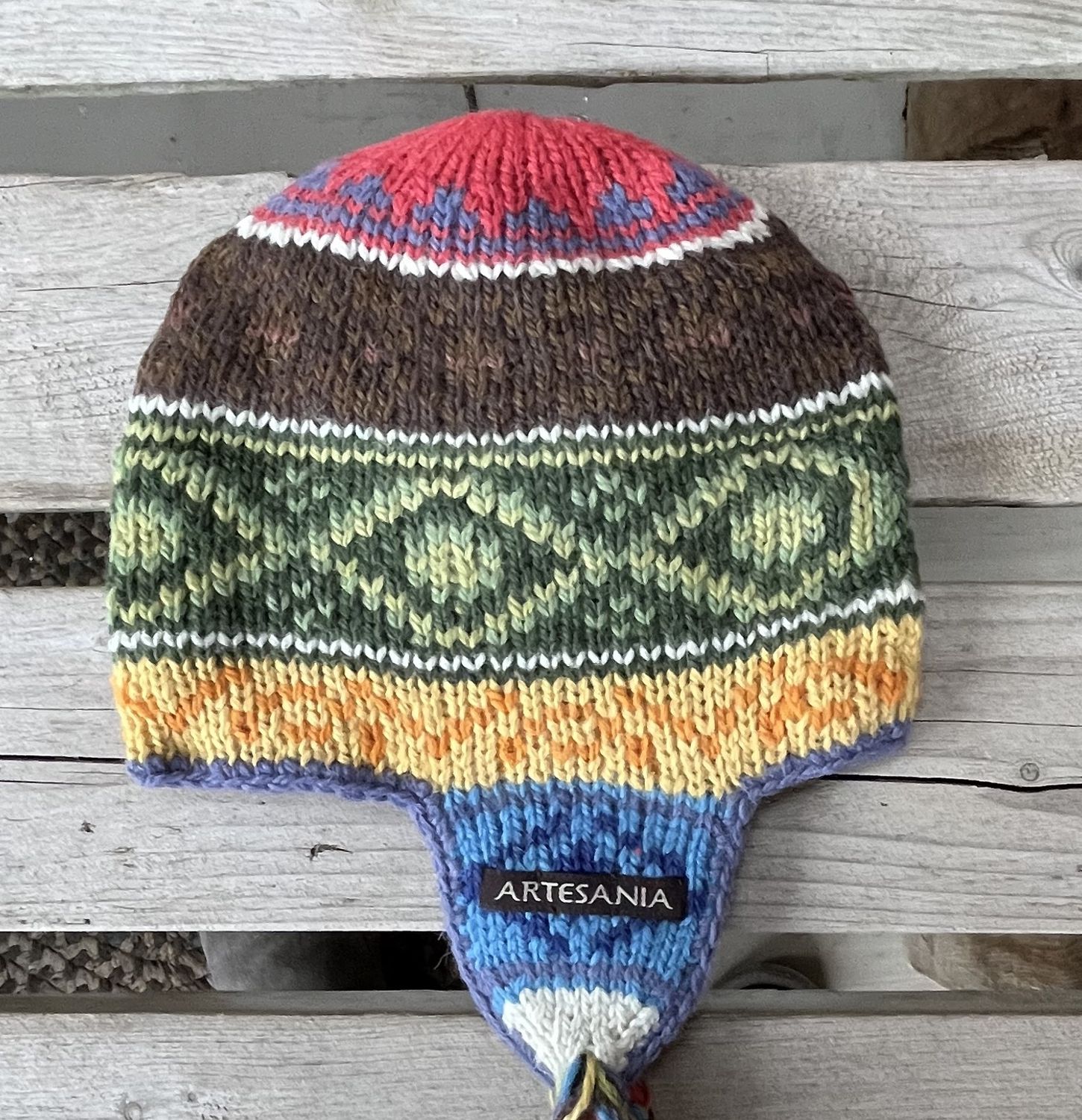 Artesania  Kids Colorful Chullo, Color: Coral/multi