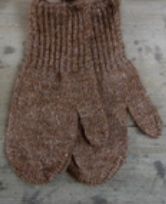 Kids Mittens, Size: lg, Color: brown