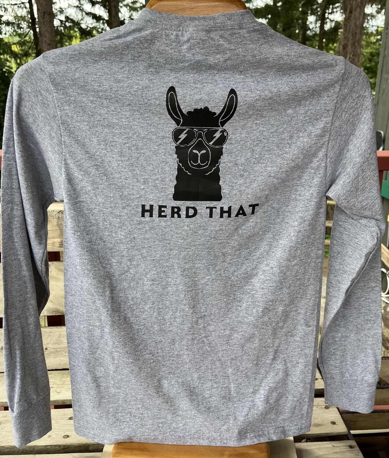 Lazy Long sleeve T-shirt, Size: Medium, Design: Herd That